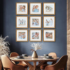 Sheffield Home 9 Piece Gallery Wall Frame Set, 12x12 Inch, Beaded Antique Bronze