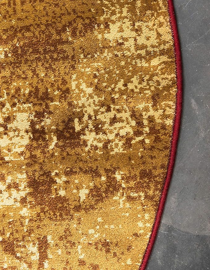 Unique Loom Barista Collection Area Rug - Kouillou (4' 1" Round, Multi/ Brown)