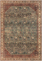 Keen Home Design 6x9 Rug - Machine Washable Area Rug with Non-Slip Backing, Ideal for Living Room, Dining Room, Bedroom - Vintage, Easy Clean, Durable, Low Pile Rug - (6' x 9')
