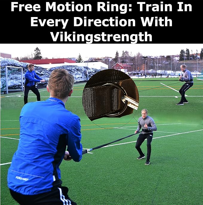 Vikingstrength - 360° Resistance Running Training Bungee Band (Waist) for Speed, Fitness Agility, Speed Strength – Gym Equipment for Football, Basketball, Solo or Partner + V-Strength Workout App