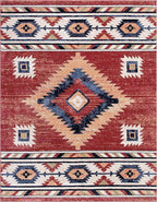 Well Woven Tulsa Lea Crimson Traditional Southwestern Tribal 3x5 (3'11" x 5'3") Area Rug