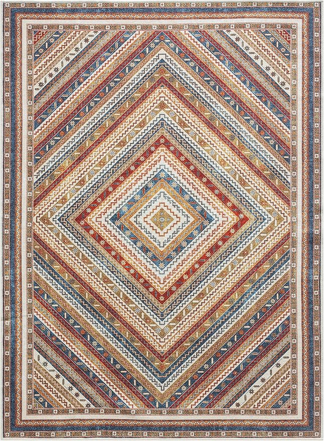 Keen Home Design 10x14 Rug - Machine Washable Area Rug with Non-Slip Backing, Ideal for Living Room, Dining Room, Bedroom - Vintage, Easy Clean, Durable, Low Pile Rug - (9'7" x 14')