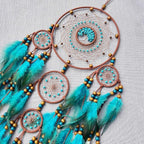 Large Dream Catchers, Boho Handmade Woven Turquoise Dream Catchers Wall Hanging for Bedroom Home Decor, Wedding Party Decor, Adults Boys Girls Festival Blessing Gift (Turquoise & Brown)