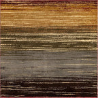 Unique Loom Barista Collection Area Rug - Mundo Nova (5' 4" Square, Beige/Blue)