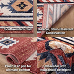 Well Woven Tulsa Lea Crimson Traditional Southwestern Tribal 2x4 (2'3" x 3'11") Area Rug