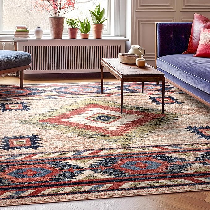 Well Woven Tulsa Lea Cream Traditional Southwestern Tribal 3x5 (3'11" x 5'3") Area Rug
