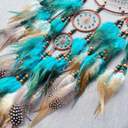 Large Dream Catchers, Boho Handmade Woven Turquoise Dream Catchers Wall Hanging for Bedroom Home Decor, Wedding Party Decor, Adults Boys Girls Festival Blessing Gift (Turquoise & Brown)