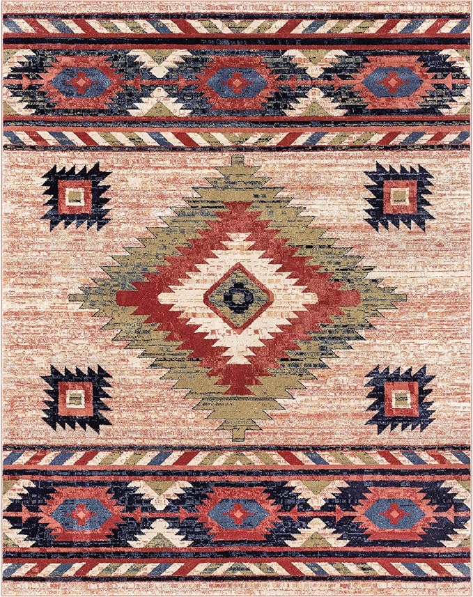 Well Woven Tulsa Lea Cream Traditional Southwestern Tribal 3x5 (3'11" x 5'3") Area Rug