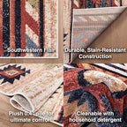 Well Woven Tulsa Lea Cream Traditional Southwestern Tribal 3x5 (3'11" x 5'3") Area Rug