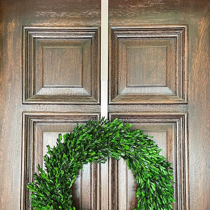 Haute Decor Adapt Adjustable Wreath Hanger, Top & Length Adjustable Version (Champagne), Strong Over The Door Hook - Fits Most Door Styles and Sizes