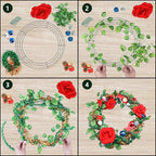 2-Pack Wire Wreath Frame – Round Metal Wreath Form with Ring Design for DIY Crafts, Floral Projects, and Home Decor – Dark Green Wire Frame for Christmas Holiday & Weddings (12 + 14 Inches)