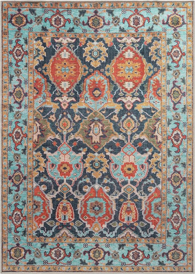 Keen Home Design 3x5 Rug - Machine Washable Entry Rug with Non-Slip Backing, Ideal for Enteryway, Kitchen, Bathroom, Laundry Room - Vintage, Easy Clean, Durable, Low Pile Rug - (3' x 5')